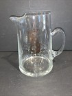 Vintage White Label Dewar   s Clear Glass Gold Lettering Scotch Whisky Pitcher