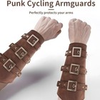 1 Pair Vintage Pu Leather Punk Arm Guards Knight Bracer Gothic Armor Wristband