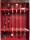 Vintage Set Of 6 Glass Christmas Stir Swizzle Sticks Boston Warehouse Ec