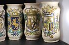 Lot Of 6 Vintage Pharmaceutical Majolica Albarello Apothecary Jars