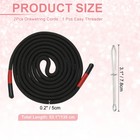 2pcs 53inch Drawstring Cords Hoodie String With Easy Threader  Black-red