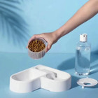 1pc 2-in-1 Pet Food Water Bowl Automatic Drinking Dog Cat Feeder - New