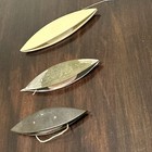 Lot Of 3 - Tatting Shuttles 2 Plastic    1 Engraved Metal Sewing Lace Tools Used