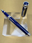 Montegrappa Parola Blue And Chrome Resin Rollerball Pen  no Box papers 