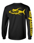 Salt Addiction T Shirt Long Sleeve Saltwater Life Fishing Yellowfin Tuna Reel 