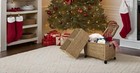 Natural Willow Leaf Rolling Storage Basket On Wheels With Insertion Handle