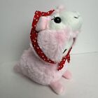Kaomoji Alpaca Hood Amuse Plush 6  Stuffed Toy Doll Japan Pink With Red Bandana