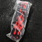 Soft Pu Leather Electric Guitar Strap Black With Red Flames Adjustable
