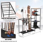 Freestanding Ski Rack Adjustable Storage Organizer For Skis Snowboards Garage
