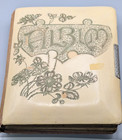 Lot 2 Antique Victorian Celluloid Velvet Photo Albums Cabinet Card Art Nouveau