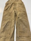 Carhartt Overalls Boys Large 10 12 Vintage Brown Canvas Double Knee