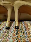 Vintage St  John Couture Size 8m Gold Satin Evening Shoe W  Crystals  3 5 heel