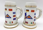 Vintage Pair German Flag Steins Us Flag 48 Stars Flags Of The World Nato Flag