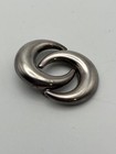 Vintage Sterling Silver 925 Crescent Moon Brooch Pin Minimalist Elegant Abstract
