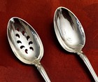 Towle Old Master Sterling Silver Serving Spoons Pair Slotted solid  No Monogram