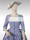 Victorian 1880 1890s Blue Stripe Bustle Dress Queen Countess Theater Costume 707