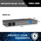20a Rack Mount Power Conditioner With 10 Outlets   Surge Protection