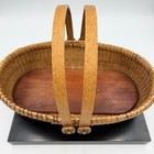Handwoven Nantucket Lightship Basket Oval Double Swing Handle Signed Ketter 2011