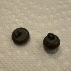 Antique  2 Early Victorian Brass Buttons - Omega Shank - Early 1800s