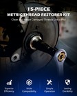 15 Piece Metric Thread Chaser Set Repair Kit British Standard Pipe Fits Nuts
