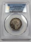 1723 Great Britain Shilling Pcgs Au With Rainbow Toning Ssc Env Damage  h555