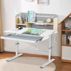 Height Adjustable Kids Study Desk Ergonomic Table Girl Boy W  Drawer  Shelf Gray