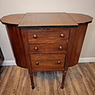 Antique W k  Cowan Mahogany Martha Washington Sewing Cabinet End Table