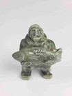 Inuit Carved Sculpture - Holding Fish - Signed Carving Alaska   Canada