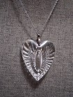 Waterford Crystal Vintage Heart Pendant Necklace  Fauceted  Large