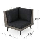 Outdoor Patio Sofa Set W  Corner   Table  Waterproof Pe Rattan  Black