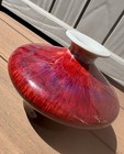 Chinese Oxblood Vintage Vase Red White Flamb   Jingdezhen Heavy Marked