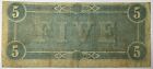  5 1864 Richmond Virginia Va Confederate Currency Bank Note Bill Civil War