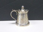 1892 Edgar Finley   Hugh Taylor Sterling Silver Castle Mustard Pot London Uk