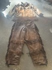 Vintage Western Set Leather With Fringe Hand Made Xl Bottoms Fit 38 30 Mens