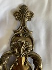 Vintage Brass Faux Door Knocker Ornate French Provincial Rococo Style Wall Decor