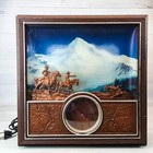 Vintage Western Cowboy 3d Mountain Scene Light Up Bar Wall Clock Busch Beer Sign