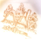 Thatched Roof Rustic Barn Landscape Porcelain Plate 8  Hand-painted Wall Decor