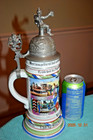 Antique Regimental Military German Beer Stein  Lithopane  Rosters  Dated 1910
