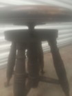 Antique Wood Piano Organ Stool Charles Parker Co  - Glass Claw Ball Feet 