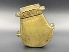19th C Antique Ottoman Islamic Arabic Brass Travelling Calligraphy Inkwell Flask