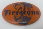 Antique - Firestone Tires Tin Litho Oval Pocket Mirror - Rare - Made In Usa 