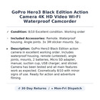 Gopro Hero3 Black Edition Action Camera 4k Hd Video Wi-fi Waterproof Camcorder