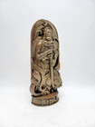 Wooden Freyr Statue Norse God Figurine Painted Gold