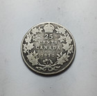 1910 Canada 25 Cents - 92 5  Silver Quarter - Edward Vii - Km 11a  large Crown 