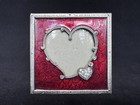 Vintage Lot Of 3 Small Pewter Picture Frames  heart  Flowers And Cat Themed 