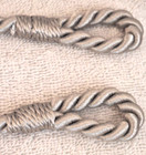 4 Silver  Rope Cord Thick Sturdy Curtain Tie Backs With Tassle 12 Inches Length
