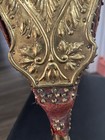 Antique Bellows Fireplace Wood Leather Blower Vintage Fire Brass