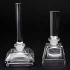Set Of 2 Antique Clear Cut Glass Perfume Bottles W  Stoppers Art Deco Czech 4 5 