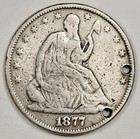 1877 Seated Liberty Half   Love Token  153959