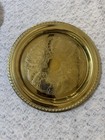 Vintage Leonard Brass 12  Round Serving Tray - Ornate Etched Scroll Platter 4570